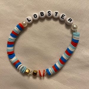 Lobster clay bead bracelet 🦞